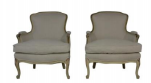 Louis XV-style pair of bergère chairs