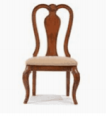 Queen Anne-style walnut chairs—set of six 